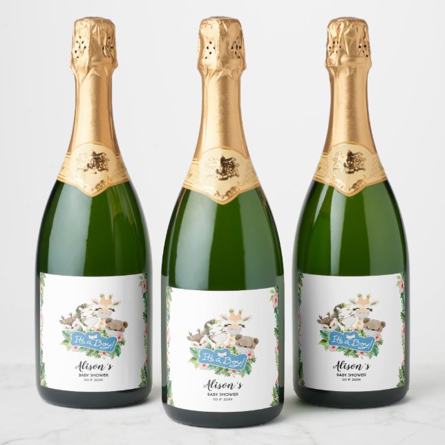 Safari Friends | Baby Shower Gold Sparkling Wine L (Flaschen)
