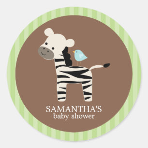 Safari Friends Baby Shower Stickers