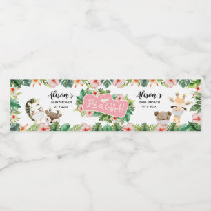 Safari Friends   Babydusche Wasserflaschen Etikett