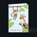 Safari Friends Birthday Dankeskarte<br><div class="desc">Grafik © Cocoa Studio</div>