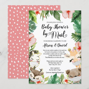 Safari Friends Gender Neutral Baby Shower by Mail Einladung