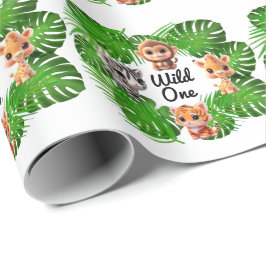 Safari Friends Giraffe zebra Affe Elefant Geschenkpapier