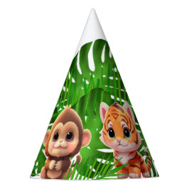 Safari Friends Giraffe zebra Affe Elefant Partyhütchen