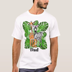 Safari Friends Giraffe Zebra Tiger Dschungle Vater T-Shirt