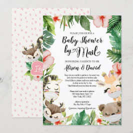Safari Friends | GIRL Baby Dusche per Post Einladung