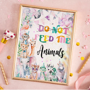 Safari Füttre die Geburtstagsparty der Tiere nicht Poster