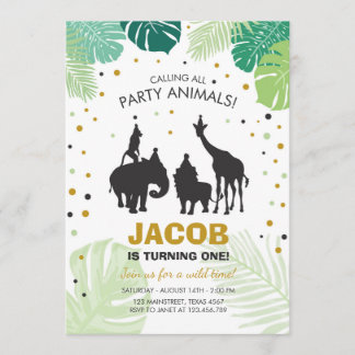Safari Geburtstag Einladung Zoo Wilde Jungle Tiere