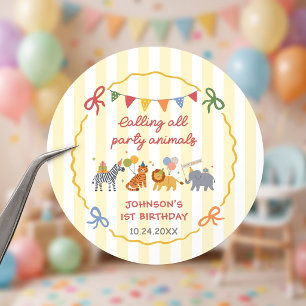 Safari-Geburtstag für alle Party-Tiere Runder Aufkleber