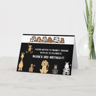 Safari-Geburtstags-Party Einladungen