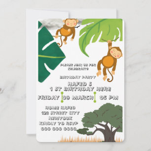 Safari Geburtstagseinladung, Wild One Birthday Boy Einladung