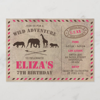 Safari-Geburtstagsfeier Einladung