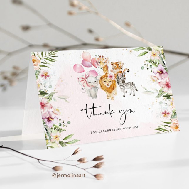 Safari gefaltet danke Karte. (Von Creator hochgeladen)