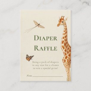 Safari Gender Neutral Diaper Raffle Baby Dusche Begleitkarte