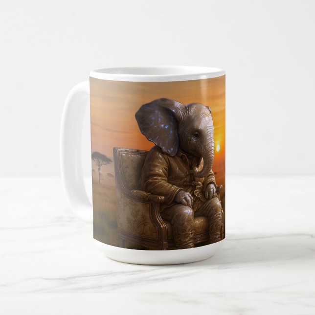 Safari Gentleman Elephant Kaffeetasse (Vorderseite Links)