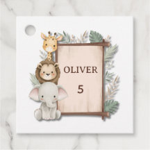 Safari-Geschenkanhänger, Olivers 5. Geburtstagsges