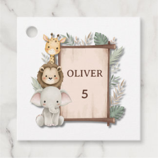 Safari-Geschenkanhänger, Olivers 5. Geburtstagsges Geschenkanhänger