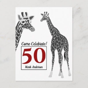 Safari Giraffe 50. Geburtstagsparty Einladung