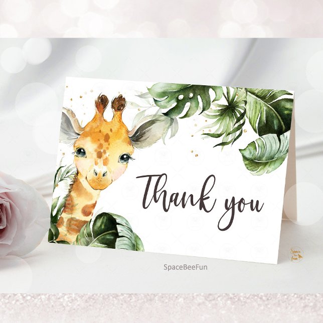 Safari Giraffe Baby Dusche Dankeskarte (Safari Giraffe Baby Shower Thank You Card)