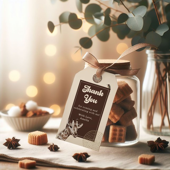 Safari Giraffe Baby Dusche Gefallen Vielen Dank Ta Geschenkanhänger (Von Creator hochgeladen)