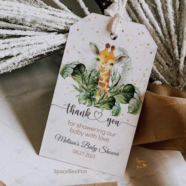 Safari Giraffe Baby Dusche Geschenkanhänger (Safari Baby Shower, Giraffe Gift Tags, Jungle Theme, Thank You Tags, Wild Adventure, Baby Shower Fav)