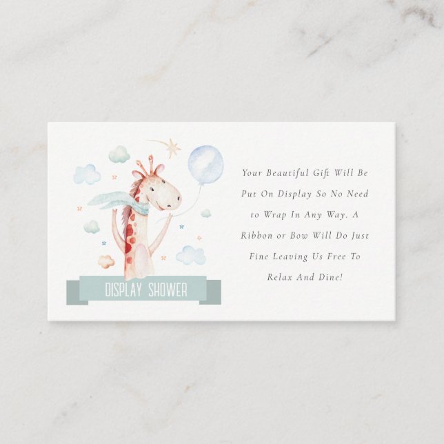 Safari Giraffe Balloon Display Dusche Baby Dusche Begleitkarte (Vorderseite)