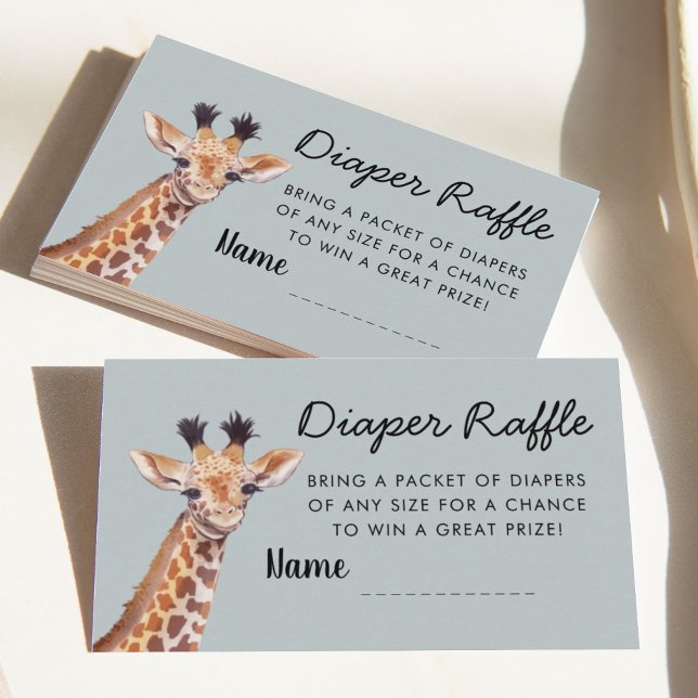 Safari Giraffe Diaper Raffle Baby Dusche Begleitkarte (Von Creator hochgeladen)