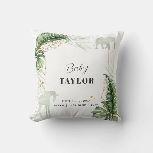 Safari-Giraffe Elephant Baby-Dusche Kissen (Vorderseite)