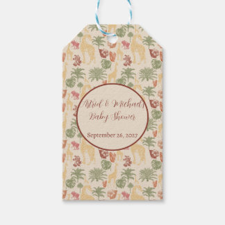 Safari Giraffe & Floral Baby Dusche Geschenkanhänger