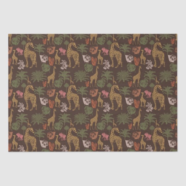 Safari Giraffe & Floral Baby Dusche Seidenpapier (Vorderseite)