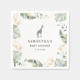 Safari Giraffe Palm Blätter Baby Duschpapier Serviette