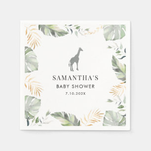 Safari Giraffe Palm Blätter Baby Duschpapier Serviette