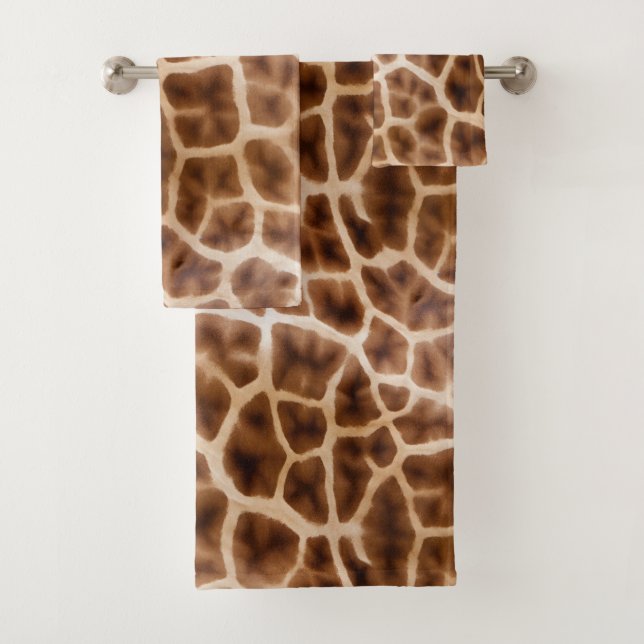 Safari Giraffe Print Badhandtuch Set (Insitu)
