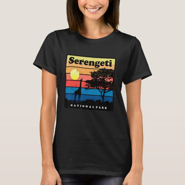 Safari Giraffe Serengeti Africa National Park Tanz T-Shirt (Vorderseite)
