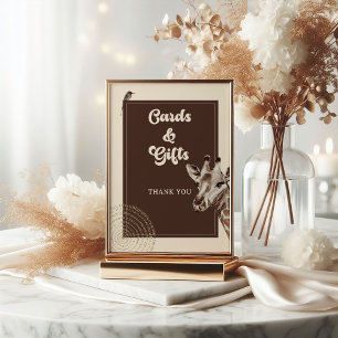 Safari-Giraffen-Baby-Shower-Karten und Geschenke Poster