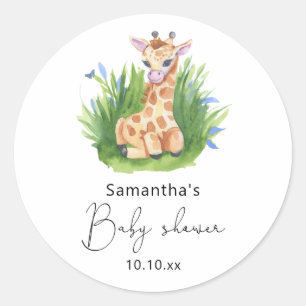 Safari-Giraffen-Babyparty Runder Aufkleber