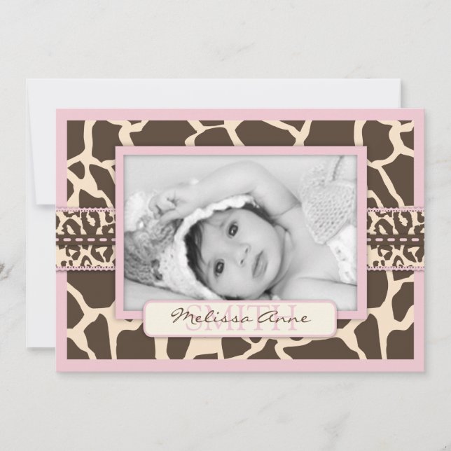 Safari-Girl-Ankündigungskarte Einladung (Vorderseite)