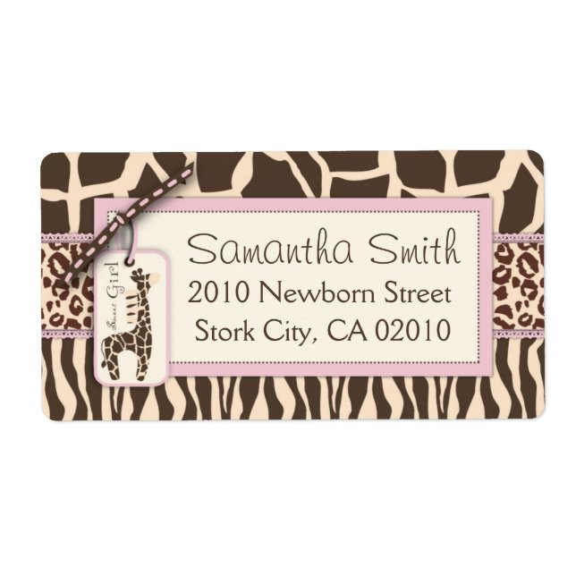 Safari Girl Shipping Label (Vorne)