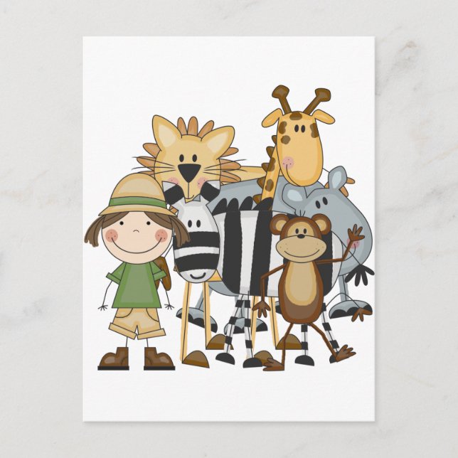 Safari Girl T - Shirt und Geschenke Postkarte (Vorderseite)