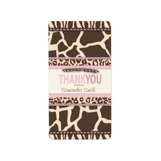 Safari Girl TY Mini Candy Bar Label Adressaufkleber (Vorne)