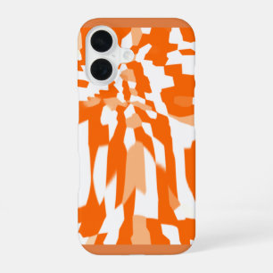 Safari-Glitch Abstract Orange Tiger Stripe Muster iPhone 16 Hülle