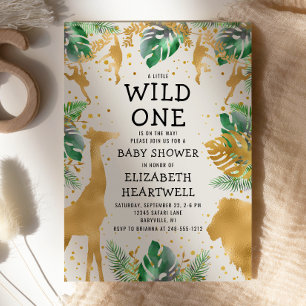 Safari Green Gold Ecru Neutral Baby Dusche laden e