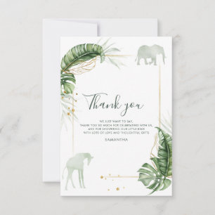 Safari Greenery Baby Shower Dankeskarte