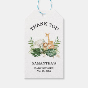 Safari Greenery Foliage Gender Neutral Baby Dusche Geschenkanhänger