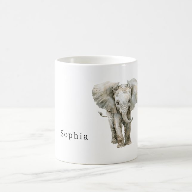 Safari Grey Elephant Animal Kaffeetasse (Mittel)