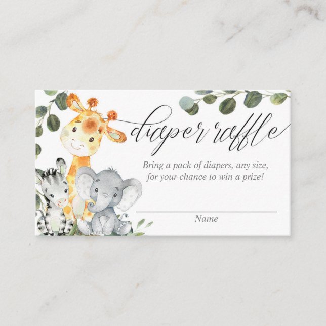 Safari Grüne Gender-neutrale Gewinnerkarten Begleitkarte (Vorderseite)