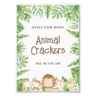 Safari Guess Game Baby Dusche - Editierbares Zeich Fotodruck