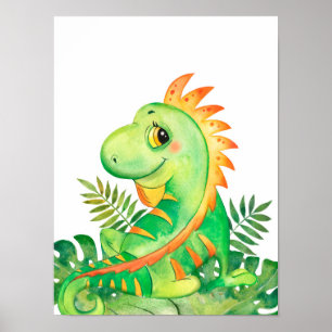 Safari im Dschungel Baby Leguan Poster