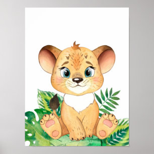 Safari im Dschungel, Löwenjunges Poster