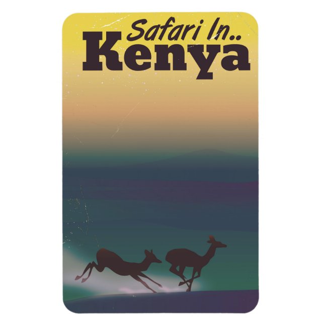 Safari in Kenia Urlaubsposter Magnet (Vertikal)