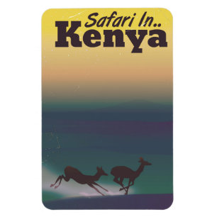Safari in Kenya vacation poster Magnet
